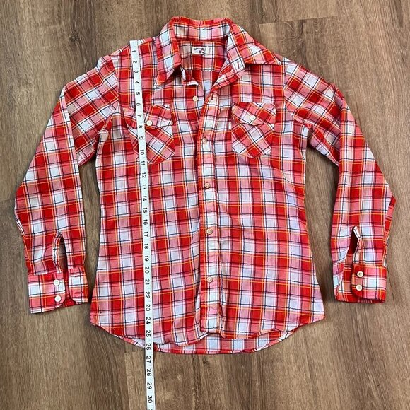 Levi's Vintage 70s Red Plaid Button Down Shirt - Picture 6 of 16